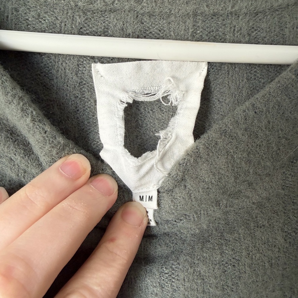 Aerie Ribbed Crew Neck Sweater in Sage Green - Picture 2 of 3
